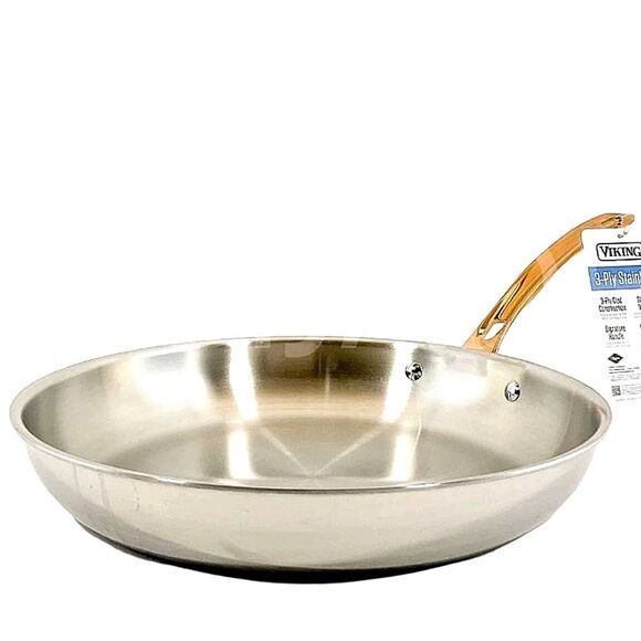 Viking 3-Ply 304 Stainless Steel w/Aluminum Core 12" Fry Pan - Picture 2 of 11